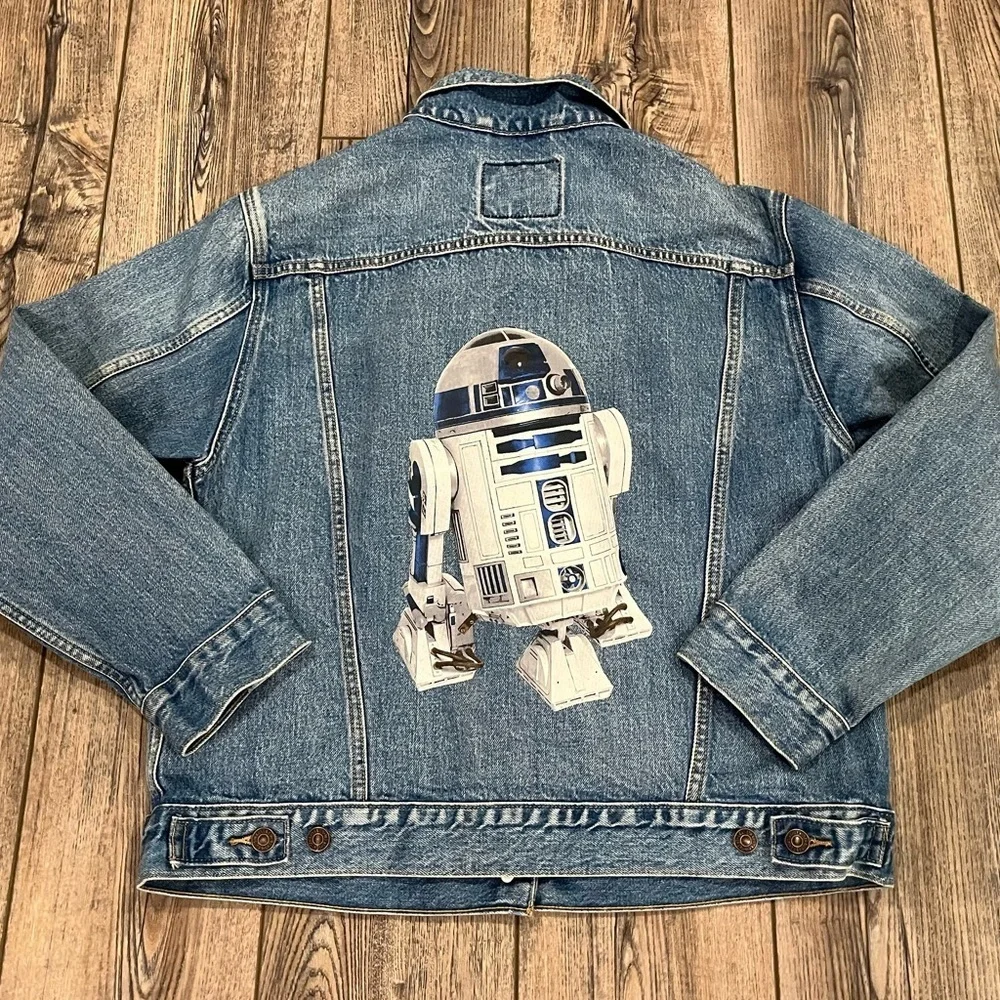 Star Wars × Levi’s R2-D2 Denim Trucker Jacket Large Unisex - Picture 4 of 16
